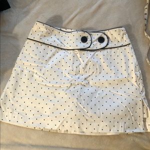 White with black polka dot skort